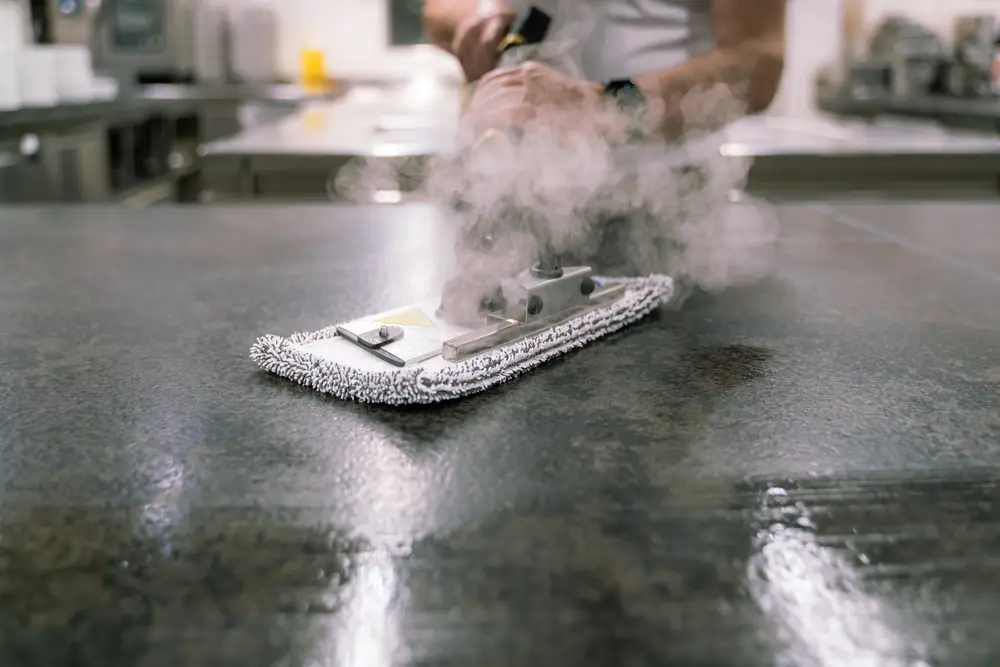 Worktop with steam